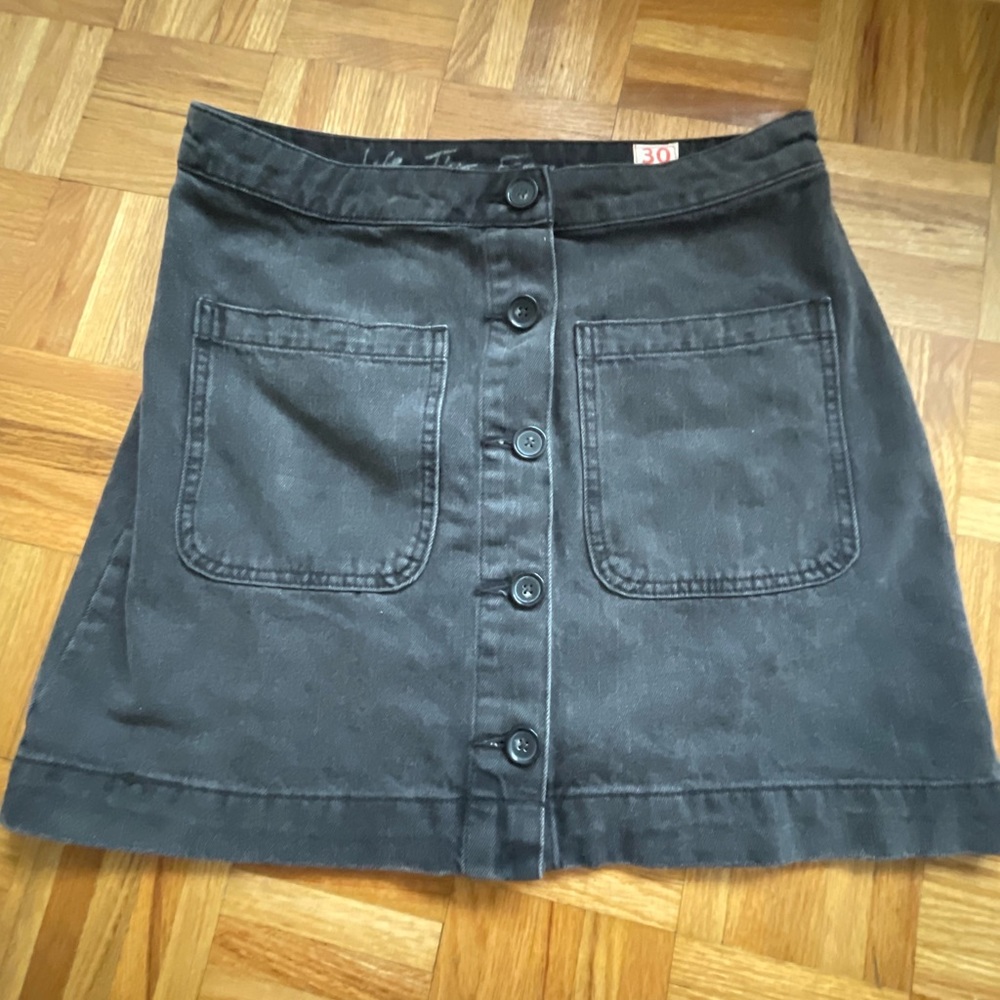 free people black mid skirt